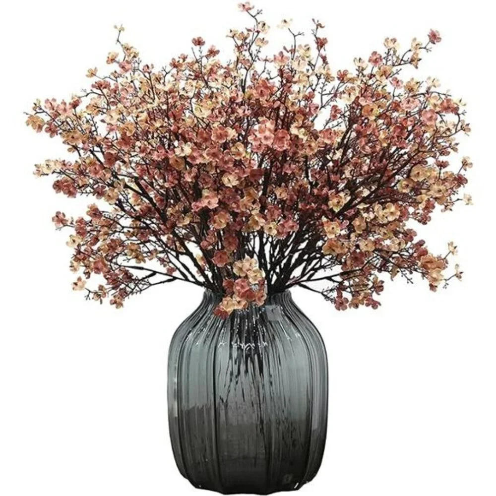 Artificial Babys Breath Flowers 6 Bundle Silk Wedding Home Decor Beige Brown